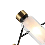 Люстра потолочная с 6-ю цилиндрическими плафонами из стекла и черным каркасом Noir Poise варинант исполнения - 2 | Loft Concept в Липецке