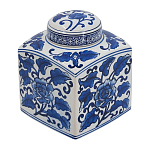 Ваза с крышкой в китайском стиле Oriental Blue & White Ornament Vases варинант исполнения - 1 | Loft Concept в Липецке
