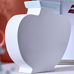 Ваза плоская белая с абстрактными черными линиями в форме лиц Faces of Imagination варинант исполнения - 7 | Loft Concept в Липецке