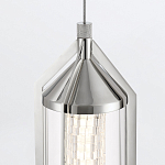 Подвесной светильник хромированного цвета с прозрачным цилиндрическим стеклянным плафоном Eurofase варинант исполнения - 5 | Loft Concept в Липецке