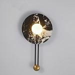 Бра круглое с каменным основанием и плафоном из стекла в форме шара Shaw Marble Lighting варинант исполнения - 2 | Loft Concept в Липецке