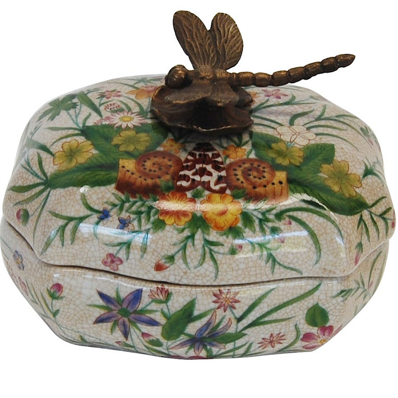 Шкатулка Dragonfly on Flowers Мульти Бронза Шкатулка Dragonfly on Flowers Мульти Бронза в Липецке | Loft Concept