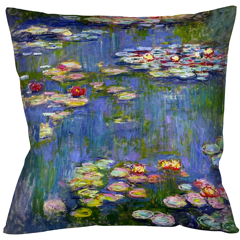 Подушка декоративная Лилии Impressionism in Art Мульти Бежевый Подушка декоративная Лилии Impressionism in Art Мульти Бежевый в Липецке | Loft Concept