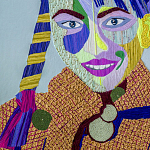 Картина с вышивкой Портрет wall panel People with the yellow ear 3 варинант исполнения - 1 | Loft Concept в Липецке