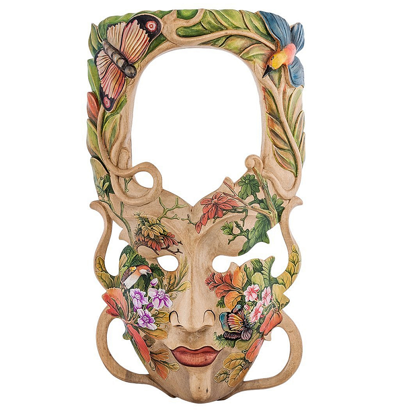 Маска деревянная резная расписная Tropical Mask Мульти Маска деревянная резная расписная Tropical Mask Мульти в Липецке | Loft Concept