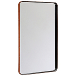 Зеркало прямоугольное в металлической раме с кожаной отделкой Loft in Reflection варинант исполнения - 2 | Loft Concept в Липецке