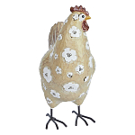 Статуэтка курица с белым цветочным узором и металлическими ножками Rustic Chicken варинант исполнения - 1 | Loft Concept в Липецке