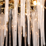 Люстра золотого цвета с декоративными ветками и длинными прозрачными стеклянными подвесами в форме сосулек Droplet Chandelier варинант исполнения - 5 | Loft Concept в Липецке