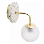 Бра с белым матовым плафоном в форме шара Round White Matte Lampshade варинант исполнения - 2 | Loft Concept в Липецке