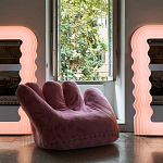 Дизайнерское плюшевое розовое кресло в форме руки Poltronova Joe Plush Taffy Pink Armchair варинант исполнения - 4 | Loft Concept в Липецке