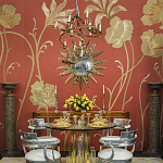 Обои с вышивкой ручной работы Deco Flowers Original colourway on wool sateen варинант исполнения - 1 | Loft Concept в Липецке