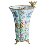 Ваза со стрекозой из фарфора с бронзовыми элементами Paradise Dragonfly варинант исполнения - 1 | Loft Concept в Липецке