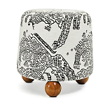 Пуф Wakonda с Круглыми ножками Черно-Белый орнамент варинант исполнения - 1 | Loft Concept в Липецке