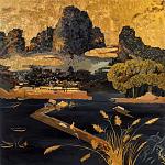 Кофейный стол с японским пейзажем Bohemia coffee table  варинант исполнения - 1 | Loft Concept в Липецке