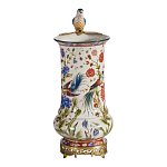 Ваза фарфоровая с птицей на бронзовой ветке и цветочной росписью Garden of Eden варинант исполнения - 4 | Loft Concept в Липецке