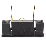 Настольный письменный набор из белого мрамора с часами Marble Accessory варинант исполнения - 3 | Loft Concept в Липецке