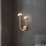 Бра с 2-мя мраморными плафонами на латунном корпусе Light Warm Light варинант исполнения - 1 | Loft Concept в Липецке