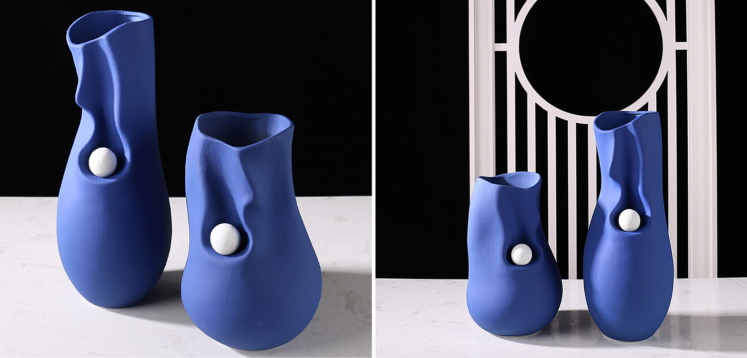 Ваза Molecule Collection Rhea Blue Vase Ваза Molecule Collection Rhea Blue Vase - Loft-Concept в Липецке