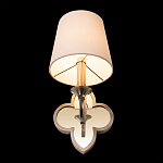Бра с белым текстильным абажуром и декоративным основанием в виде четырехлистника с зеркальной вставкой Vitorino варинант исполнения - 23 | Loft Concept в Липецке