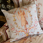 Декоративная подушка светло-серая с растительным орнаментом Raffael Angel Grey Cushion варинант исполнения - 2 | Loft Concept в Липецке