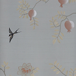 Обои ручная роспись Summer Night Blossom Colourway SC-122 on Wood Ash slub silk варинант исполнения - 1 | Loft Concept в Липецке