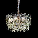 Круглая люстра с хрустальными подвесками на золотистом каркасе Gorgeous Crystal Light варинант исполнения - 1 | Loft Concept в Липецке