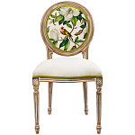 Стул бежевый из натурального бука с изображением птицы в саду Blooming Colored Birds варинант исполнения - 1 | Loft Concept в Липецке