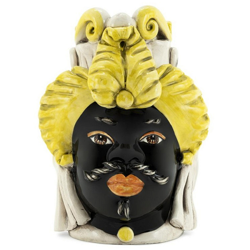 Ваза Vase Moro Man Small Yellow Черный Желтый Бежевый Ваза Vase Moro Man Small Yellow Черный Желтый Бежевый в Липецке | Loft Concept