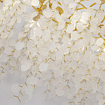 Люстра подвесная с золотистыми ветками и стеклянными подвесками в виде листьев Длина 130 см FAIRYTREE Light варинант исполнения - 5 | Loft Concept в Липецке