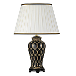 Настольная лампа с керамическим основанием с золотистым решетчатым узором и белым плиссированным абажуром Elstead Lighting варинант исполнения - 6 | Loft Concept в Липецке