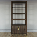 Стеллаж со стеклянными полками Elsa Dreams Walnut варинант исполнения - 6 | Loft Concept в Липецке