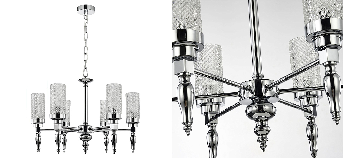 Люстра цвета хром Balusters D55 см Люстра цвета хром Balusters D55 см - Loft-Concept в Липецке