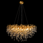 Люстра подвесная с прозрачными стеклянными подвесками в форме капель Диаметр 80 см Droplet Chandelier варинант исполнения - 13 | Loft Concept в Липецке