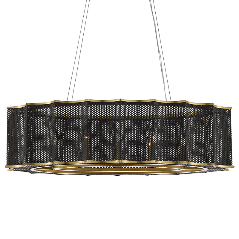 Люстра овальная в сочетании черного и золотого цвета Mesh Lighting Черный Золотой Люстра овальная в сочетании черного и золотого цвета Mesh Lighting Черный Золотой в Липецке | Loft Concept