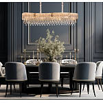 Люстра волнистой формы с каскадом из прозрачного хрусталя Constant Sparks варинант исполнения - 3 | Loft Concept в Липецке