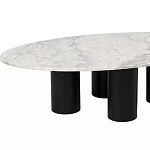 Кофейный столик овальный с мраморной столешницей на 4-х массивных ножках Demonstration of Taste варинант исполнения - 1 | Loft Concept в Липецке