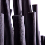 Люстра черная с несколькими ярусами деревянных палочек Bright Wooden Chandelier варинант исполнения - 7 | Loft Concept в Липецке