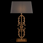 Настольная лампа на ажурном чугунном основании с тканевым серым абажуром Openwork Lamp варинант исполнения - 2 | Loft Concept в Липецке