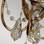  Бра в классическом стиле с 3-мя лампами в виде свеч на овальном зеркальном основании с хрустальными подвесками и подсвечниками Feiss варинант исполнения - 2 | Loft Concept в Липецке