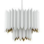 Люстра белая с гофрированным двойным абажуром Corrugated Double Lampshade варинант исполнения - 2 | Loft Concept в Липецке