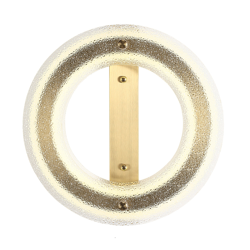 Бра круглое с эффектом морозного стекла Freezing Pattern Прозрачное Стекло Золотой в Липецке | Loft Concept 