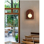 Настенный светильник с деревянным резным основанием Wood Wall Lamp варинант исполнения - 3 | Loft Concept в Липецке