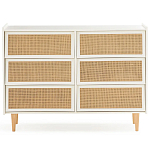 Комод с 6-ю ящиками из плетеного ротанга Remi Cream Wicker Furniture варинант исполнения - 2 | Loft Concept в Липецке