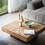 Дизайнерский журнальный стол квадратный с черным трапециевидным основанием Wokab варинант исполнения - 2 | Loft Concept в Липецке