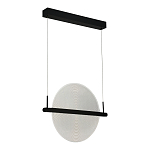 Светодиодный подвесной светильник круглой формы с металлическим черным каркасом Marble Glow варинант исполнения - 2 | Loft Concept в Липецке