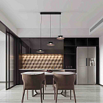 Люстра подвесная с тремя матовыми черными плафонами Obsidian Touch варинант исполнения - 4 | Loft Concept в Липецке