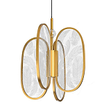 Люстра с гравировкой на акриловых плафонах Gravyura Bronze D 33 см варинант исполнения - 1 | Loft Concept в Липецке