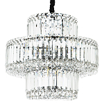 Круглая люстра с хрустальным декором Harmonica Crystal Round Chrome Chandelier варинант исполнения - 1 | Loft Concept в Липецке