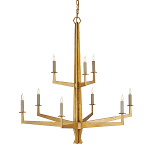 Люстра золотого цвета в виде подсвечника Geometric Puzzle