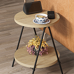 Стол приставной с 2-мя круглыми столешницами из дерева ESSEL OAK варинант исполнения - 4 | Loft Concept в Липецке